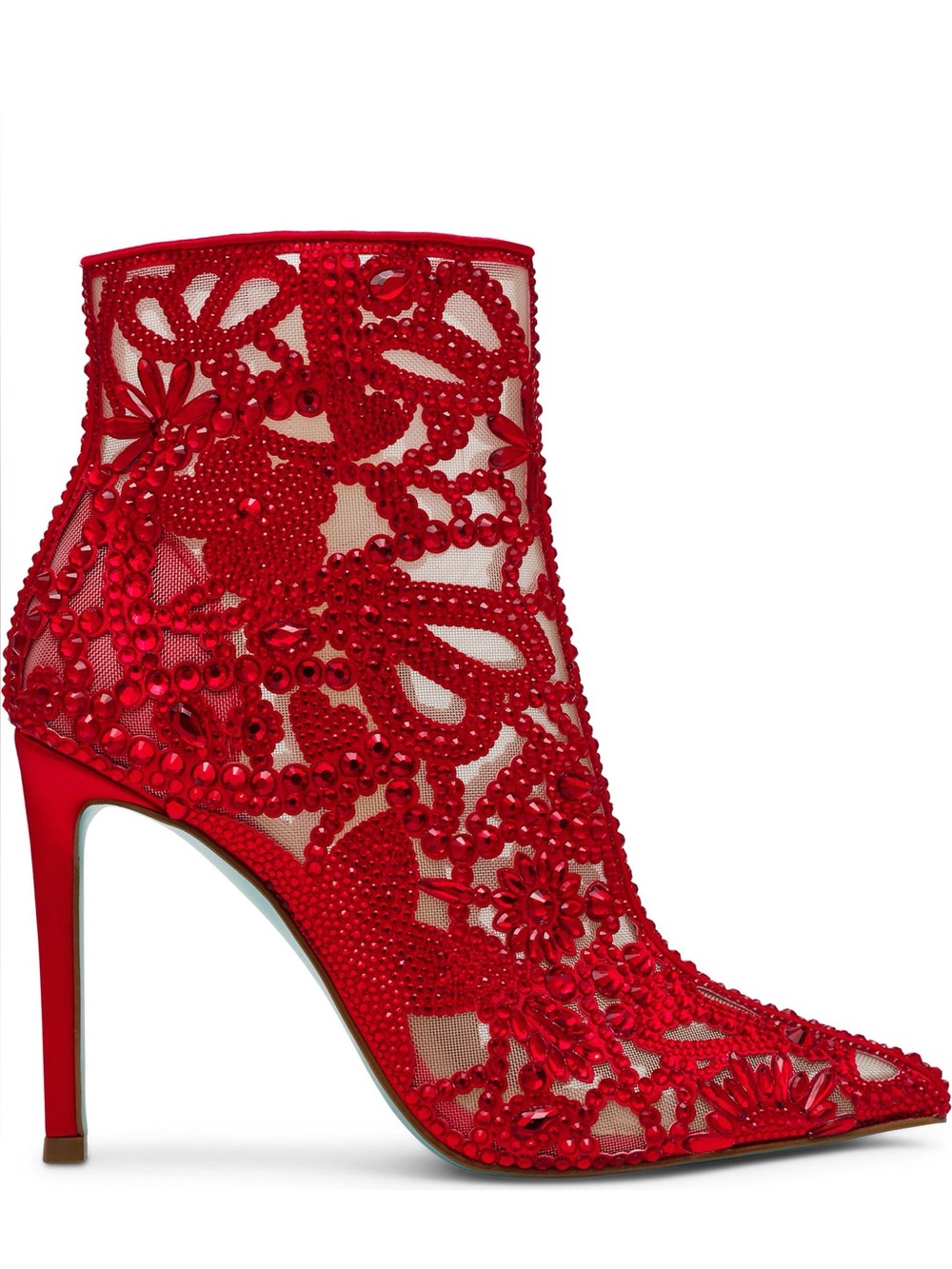 ♥️♥️ Betsey Johnson Women's Bolt Rhinestone Booties - Red US 7 - Picture 2 of 6